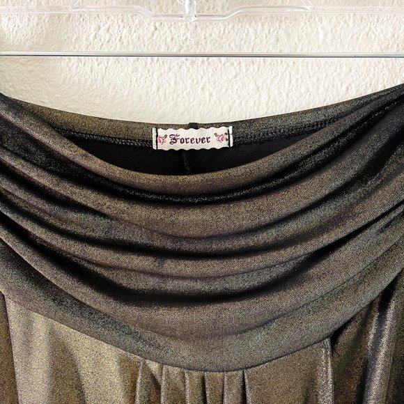 Forever 21 Disco Queen Studio 54 Gold Black Metallic Mini Strapless Dress - Picture 5 of 8